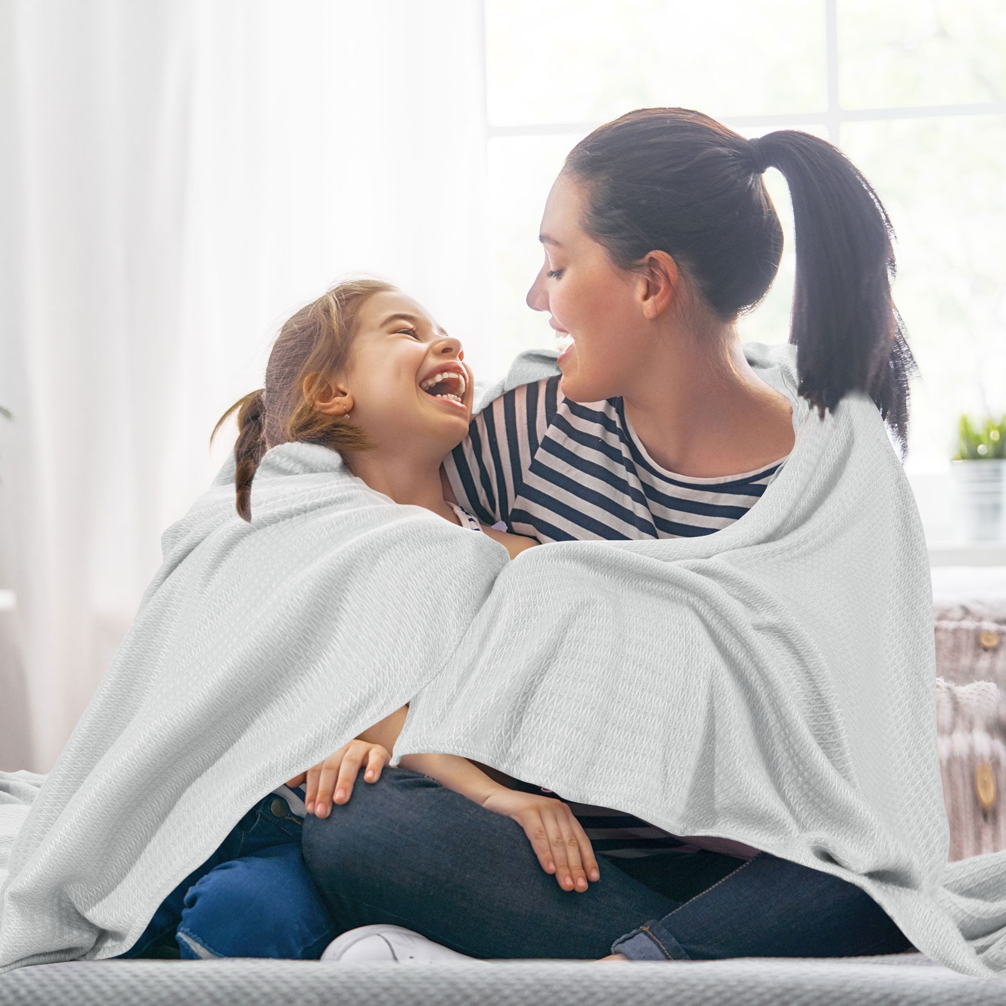 Unique Bargains Cooling Viscose from Bamboo Breathable Blanket Light Gray Full