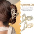 thumbnail image 3 of Élégantes Griffes de Cheveux Tulipe Couvre-Chef pour Femmes Filles Griffe S6 Pince Queue de Cheval, 3 of 8