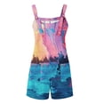 thumbnail image 4 of Lovskoo 2024 Women's Summer Casual Sleeveless Floral Printed Rompers Loose Spaghetti Strap Shorts Overalls Jumpsuit with Pockets Multicolor 3XL, 4 of 5
