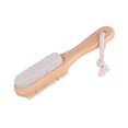 thumbnail image 1 of Natural Bristle Foot Brush and Pumice Stone Combo with Rope Wood Handle - Exfoliating Pedicure Remove Calluses, 1 of 3