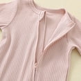thumbnail image 5 of UAMVSH Baby Bodysuits Ribbed Long Sleeve Cotton Knitwear Onesie Comfy Infant Footed One-Piece Romper Jumpsuit with Zipper(3-6 Months,Pink), 5 of 7