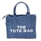 thumbnail image 4 of Bolso de transporte para mujer con cremallera, bolso de lona con doble asa para compras informales, tamaño grande, azul, 4 of 14