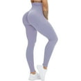 thumbnail image 5 of Blotona Women's Yoga Pants High Waisted Sports Fitness Leggings Tummy Control Tights Solid Pants Ribbed Workout Clothing, 5 of 7