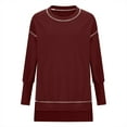 thumbnail image 4 of Kaemgyyd Oversized Sweatshirt for Women Crewneck High Low Hem Tunic Tops Long Sleeve Fall Pullover Trendy Clothes, 4 of 7