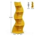 thumbnail image 2 of Tribesigns Wavy Corner Shelf Set of 2, Modern 5-Tier Bookshelf with Curvy Shape, Unique isplay Shelf for Living Room Small Space (Yellow), 2 of 8
