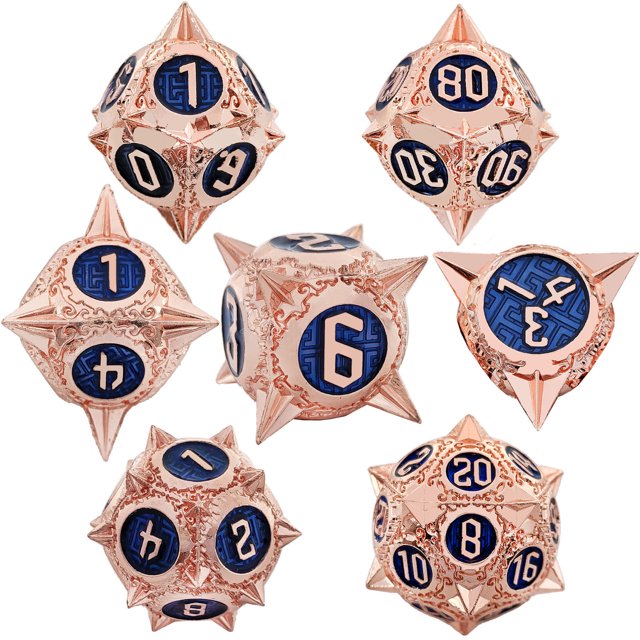 Juego de dados de metal, juego de mesa de dados en grupo, juego de mesa de poliedro