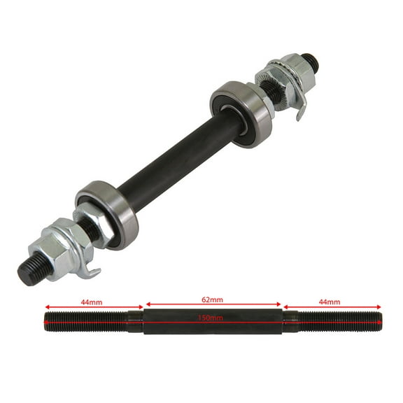 Bike Hub Axle Set 3/8x150mm Sealed/Bearing Black.