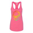 thumbnail image 2 of Tropical Palm Trees Silhouettes with Sunset | Womens Pop Culture Jersey Racerback Tank Top, Hot Pink, Small, 2 of 4