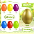 thumbnail image 2 of SpringFlower 3.5” Unfilled Easter Eggs, 36 pcs Colorful Egg Plus 1 Golden Egg, Empty Plastic Eggs Fillable with Candy, Treats, Presents for Toy Basket,Easter Decorations, Toy Egg Basket,Boys & Girls, 2 of 10