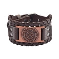 thumbnail image 2 of Pulsera de cuero PU Yuyangstore Estilo punk Cuerda aleación marrón, 2 of 8