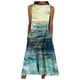 thumbnail image 2 of ICHUANYI Clearance Women Summer Print Beach Holiday Dress Round Neck Big Pocket Maxi Dress(Blue, M) ICHUANYI WER2023080913986, 2 of 5