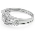 thumbnail image 3 of 0.50 Carat (ctw) 10k White Gold Round & Baguette Diamond Ladies Swirl Halo Style Bridal Ring Set 1/2 CT, 3 of 4