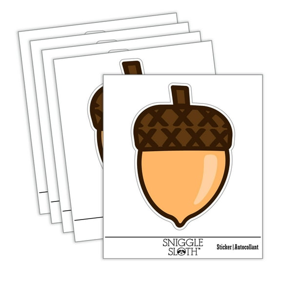 Acorn Doodle Car Window Bumper Water Bottle Phone Tablet Laptop Waterproof Vinyl Decal Sticker Set 5-Pack - Gloss Finish - 2.0"