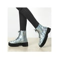 thumbnail image 6 of BLISSFUL STEP Valentine's Women's Boot Colorful Round Toe Platform Lace Up Ankle Boots Silver 7.5, 6 of 8