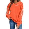 thumbnail image 4 of Bixock Long Sleeve Shirts for Women Soft Sweatshirt Valentine Print Crew Neck Hoodies Top Travel Vacation Clothes, 4 of 5
