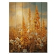 thumbnail image 3 of Designart "pasture Goldenrod Glow I" Floral Print on Natural Pine Wood, 3 of 5