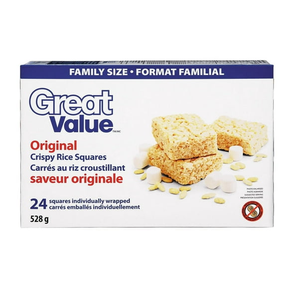 Great Value Crispy Rice Squares Family Pack, 24 Squares