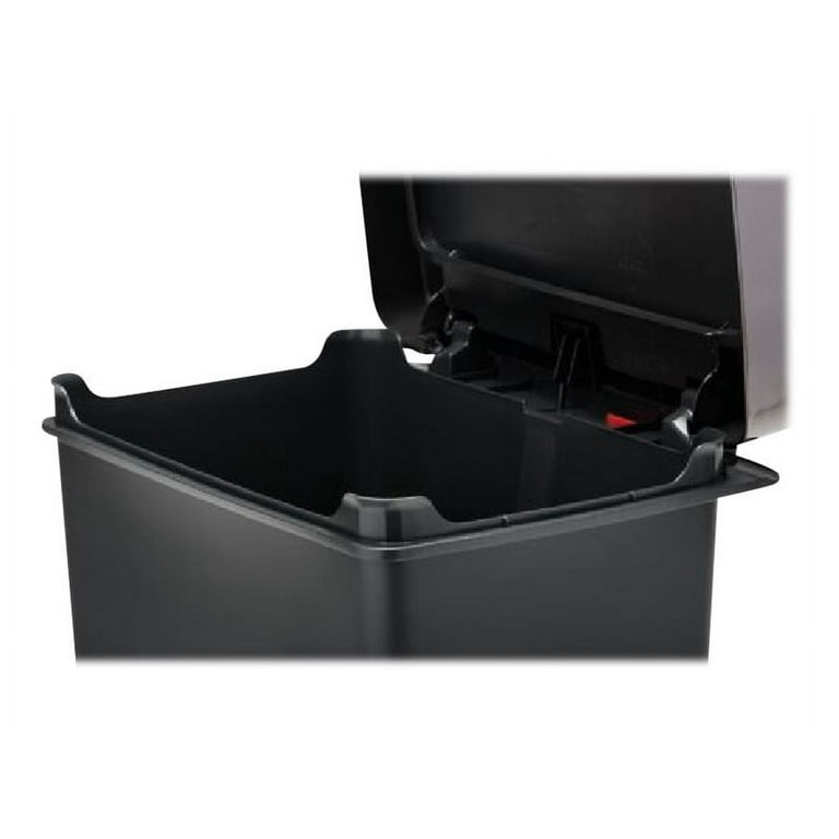 Premier Series III Step-On Waste Container, 12.4 gal, Plastic, Black/Stainless Steel Premier Series III Step-On Waste Container, 12.4 gal, Plastic, Black/Stainless Steel
