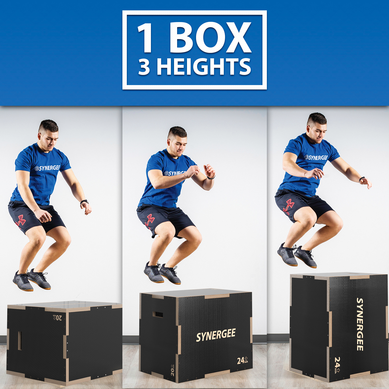 Plyo Box 20 24 30 Synergee 3 In 1 Plyometric Box For Jump Training ...