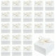 thumbnail image 1 of 30 cajas de regalo blancas plegables de papel para dulces, ideales para fiestas. Incluyen cinta., 1 of 9
