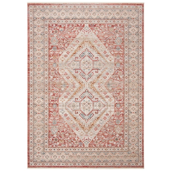 SAFAVIEH Kenitra Ognena Geometric Polyester Area Rug, Pink/Grey, 5' x 8'