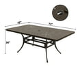 thumbnail image 5 of Mondawe 72 inch Cast Aluminum Outdoor Rectangular Dining Table, with 2" Umbrella Hole & Foot Pads Accommodating 6-8 People for Dining, 5 of 6