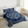 thumbnail image 3 of Manfei Boho Exotic Style Bedding Comforter Set,Retro Victorian Floral Twin Comforter Sets,White Blue Bedding Set For Adults,Microfiber Bedroom Decor Reversible,2pcs, 3 of 8