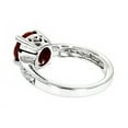 thumbnail image 2 of Women Affordable 14k 1.5 Carat Garnet & 0.25 Carat Diamond Engagement Ring (White Gold Size 6), 2 of 3