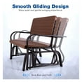 thumbnail image 5 of 2-Seat Porch Glider with HDPE Seat & Steel Frame - Outdoor Patio Bench for Backyard, Garden, or Porch - Black/Brown - 600lbs Capacity - Smooth Gliding & Ergonomic Design, 5 of 9