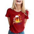Women's Oktoberfest Printed Solid Color T Shirt Short Sleeve 72243 Top