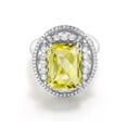 thumbnail image 2 of Gem Stone King 7.62 Ct Octagon Checkerboard Yellow Lemon Quartz 925 Sterling Silver Ring, 2 of 4
