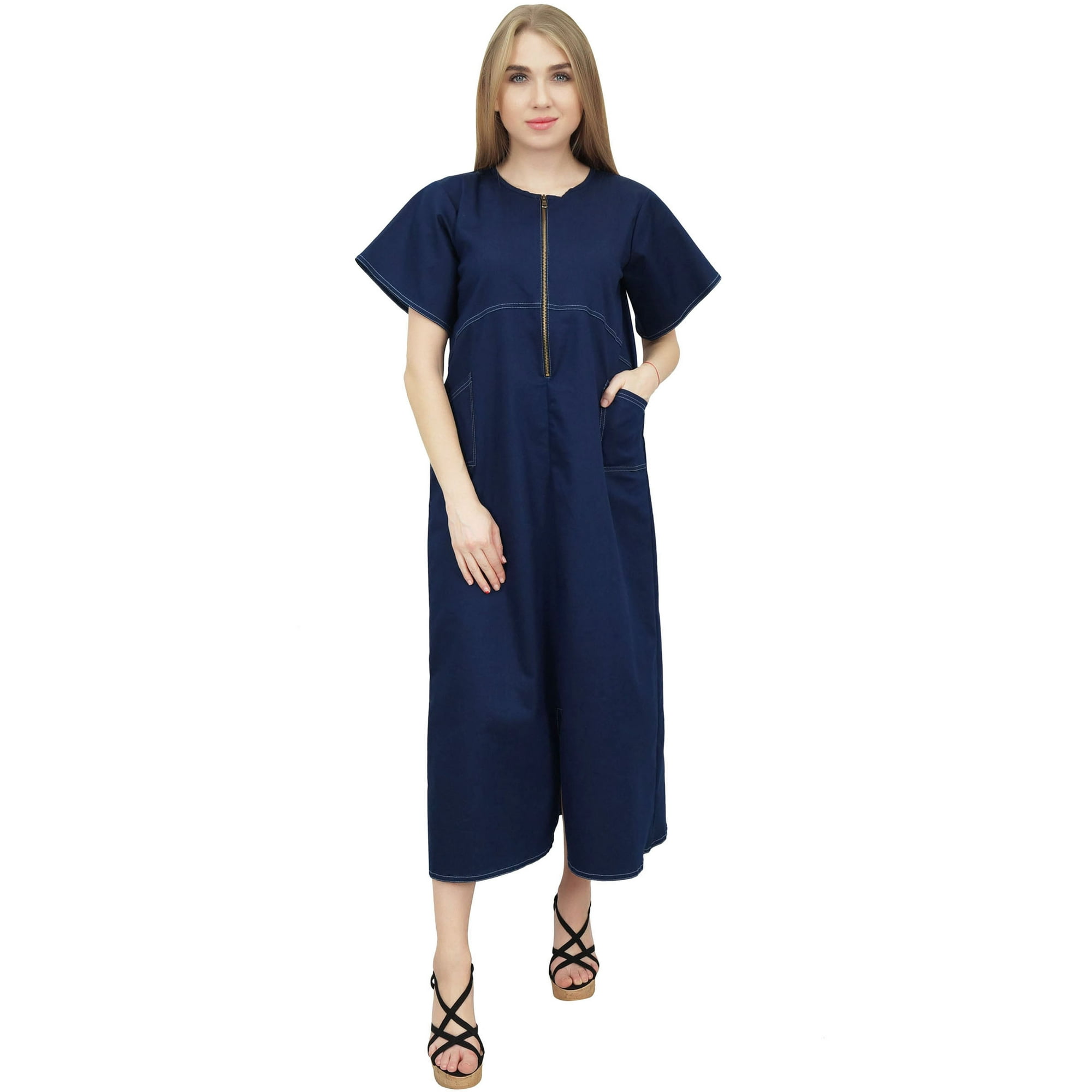 Bimba Col Classique Decollete En Jean Decontracte Bleu Fonce Manches 3