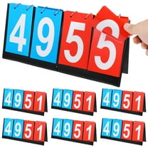 6 PCS Portable Flip Scoreboard, 4 Digit Foldable Scoreboard Keeper, Double-Sided Scorecard for Baseball Basketball Football