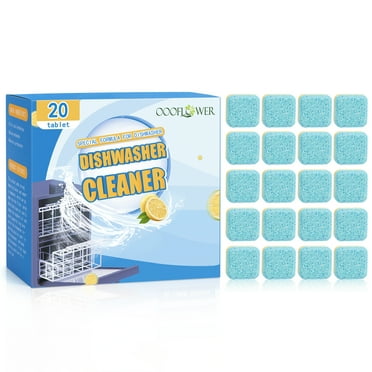 Dishwasher Cleaner And Deodorizer Tablets Deep Clean Descaler Capsules,Dishwasher cleaner and deodorizer , Fresh Scent, Deep Clean, Odor ， Limescale Removal - 20 Count