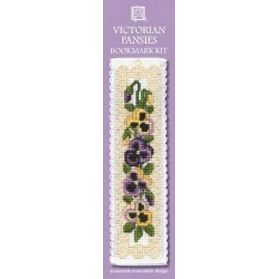 Victorian Pansies Bookmark - Cross Stitch Kit