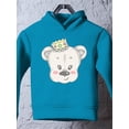 thumbnail image 3 of Cute Teddy Bear With | Crown Hoodie Toddler | Size Turquoise (Hoodie),5T (Toddler),Toddler, 3 of 4