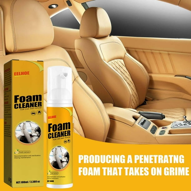 Limpiador de espuma para interiores de automóviles, detallador rápido de interiores, limpieza profunda, quitamanchas para tapicería, para alfombras de automóviles, camiones, vehículos 100ml shamjiam Limpiador de interiores de autos