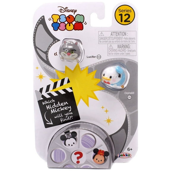 Jakks Pacific Disney Tsum Tsum Mini Figures, Lucifer & Donald, 3 Count
