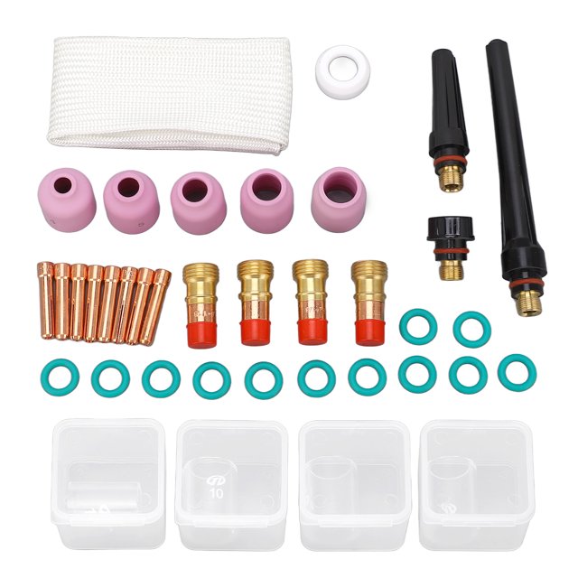 Vaso de vidrio para soldador boquilla de cerámica accesorio de soldadura TIG 38 piezas para WP 17 18 26 ANGGREK Otros