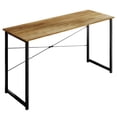 thumbnail image 3 of Castle Place Modern 55" Metal Computer Desk, Light Oak, 3 of 9