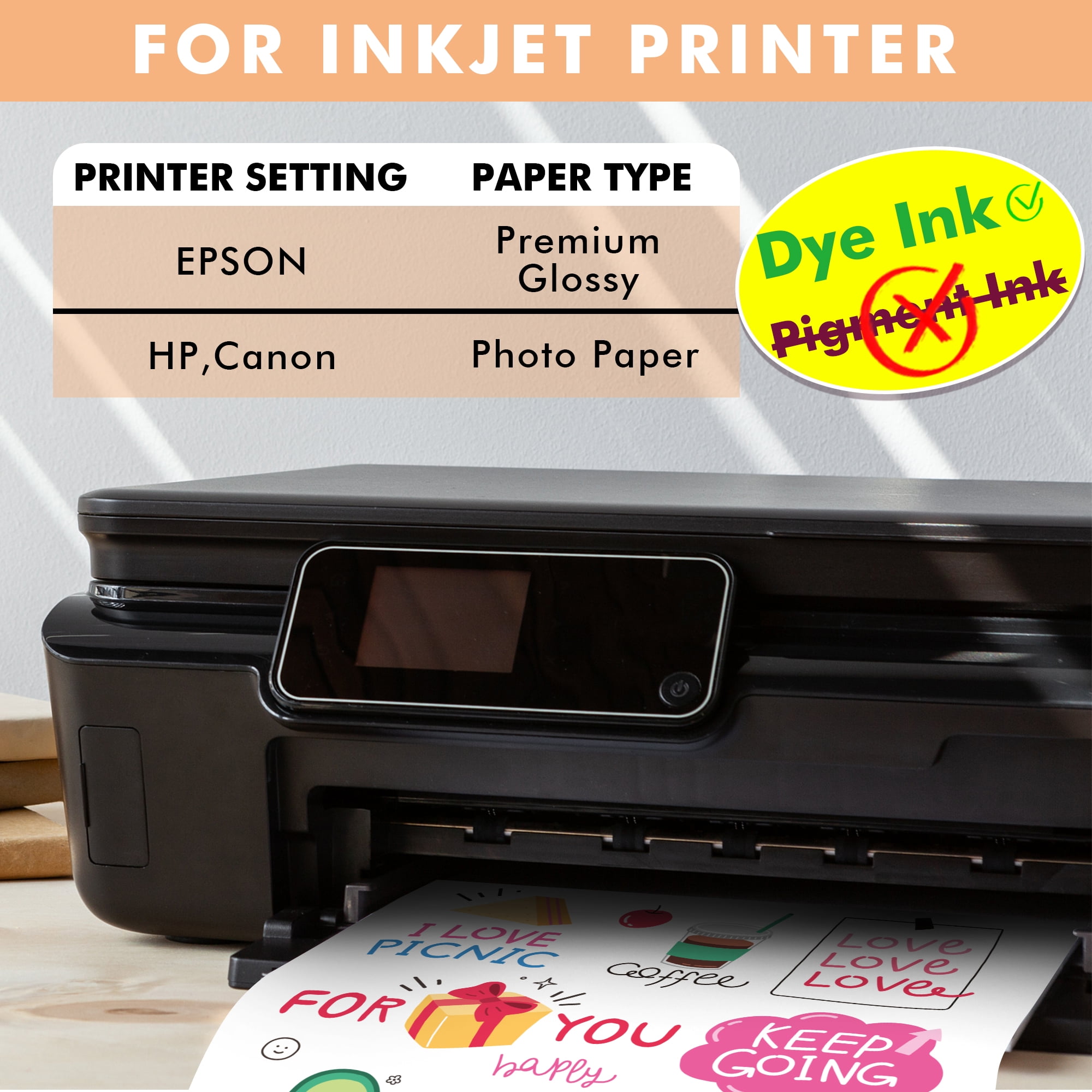 Uinkit Premium Clear Vinyl Sticker Paper for Inkjet Printer - Bulk