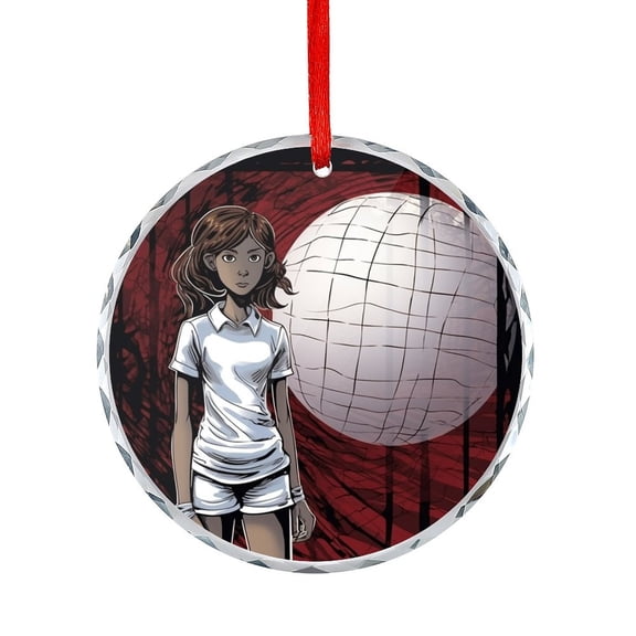 Female Volleyball Player Glass Christmas Ornament Holiday Decorations And Xmas Gift Ideas Sports Series Christmas Ornaments 2025