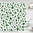 thumbnail image 2 of St. Patrick''s Day Shower Curtain, Green St. Patrick‘s Day Clover Shamrock Leaves Irish Spring Festival Holiday Shower Curtain Set, Fabric Shower Curtain Hooks Include, 70 in, 2 of 6