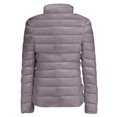 thumbnail image 3 of Hogleaql Packable Puffer Jacket Womens Casual Long Sleeve Full Zip Stand Collar Quilted Coat Warm Water-Repellent Ultra Light Puffer Jacket with Pockets Winter Outerwear BR L, 3 of 4