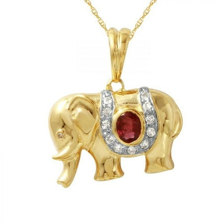 Foreli 0.3CTW Ruby And Diamond 18k Yellow Gold Necklace