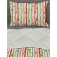 thumbnail image 3 of Colorful Comforter & Sham Bedding Set, Pastel Hearts with Vertical Color Stripes Abstract Retro Tones Happiness Joy Love, 3 pcs Duvet Set Microfiber Filling Quilt, 5 Sizes, Multicolor, by Ambesonne, 3 of 4