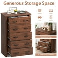 Costway 5 Drawer Wide Deep Chest Storage Dresser Tall Organizer