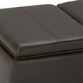 thumbnail image 4 of Pemberly Row Mid-Century Faux Leather Tray Bench in Chocolate Brown, 4 of 6