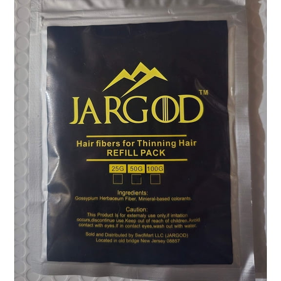 Dark Brown Hair Building Fibers Refill Bag 25grams by Jargod