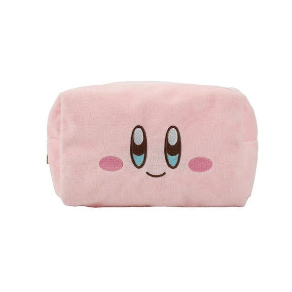 Kirby Face 8 Pink Plush Cosmetic Bag